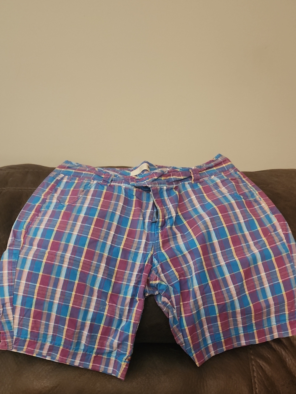 Route 66 Blue & Purple Plaid Shorts